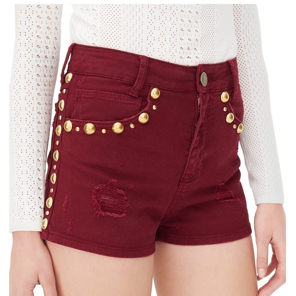 Sandro Pichi Studded High Waisted Shorts. Size 2/XS. Pristine Condition. - Picture 1 of 9
